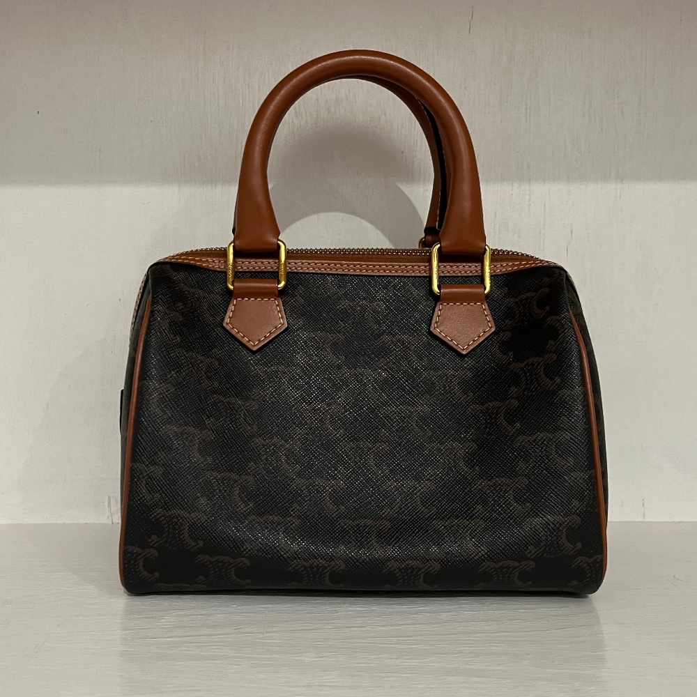 Celine Small Boston Bag (Triomphe canvas)